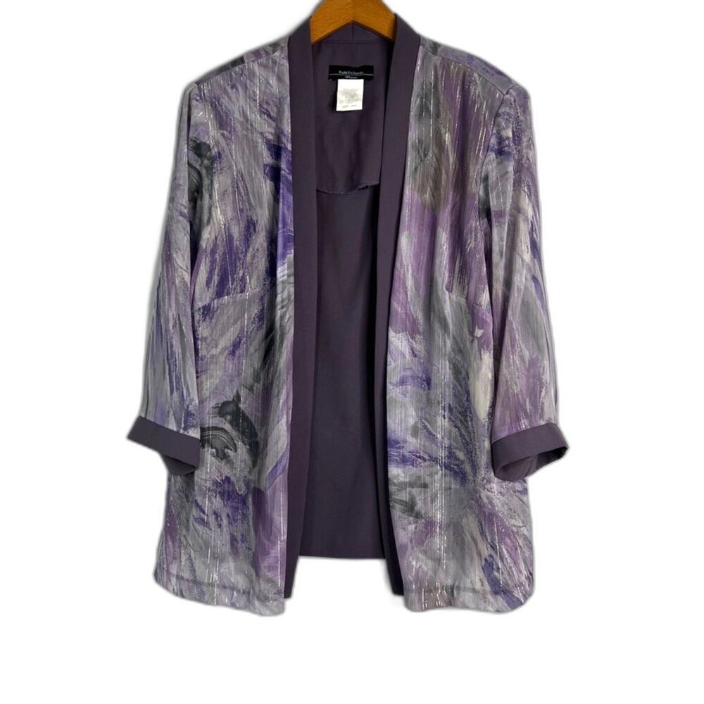 R&M Richards Woman Purple Dressy‎ Chiffon Layered over Tank Blouse Size 14W